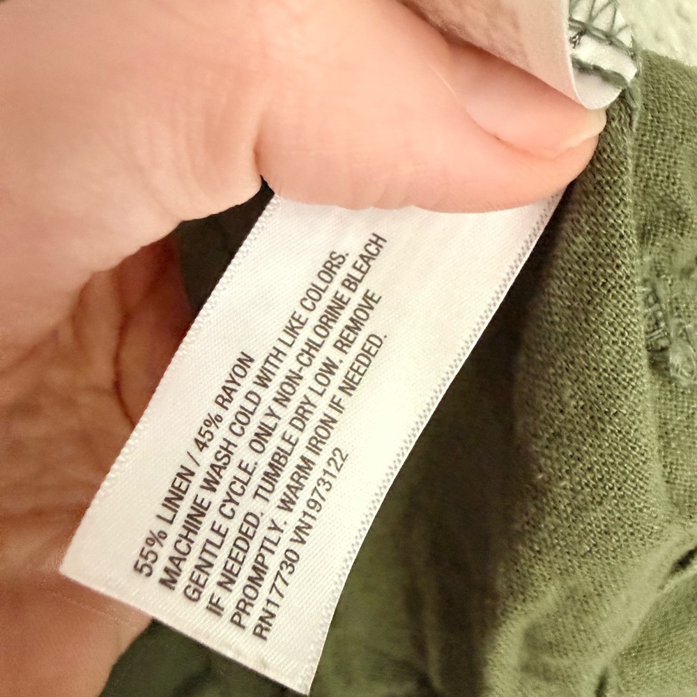 Short Sleeve Belted Midi Shirtdress - Olive Green M - Picture 5 of 6